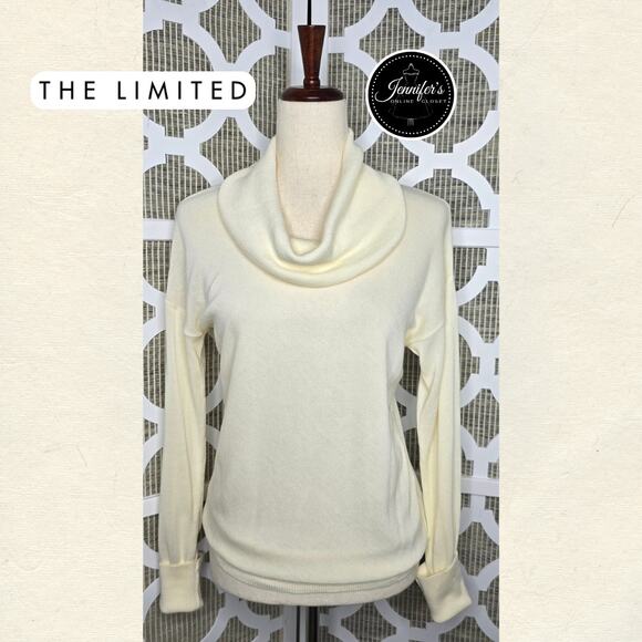 The Limited Cream Cowl Neck Long Sleeve Lightweight Sweater Size Medium - Picture 1 of 14